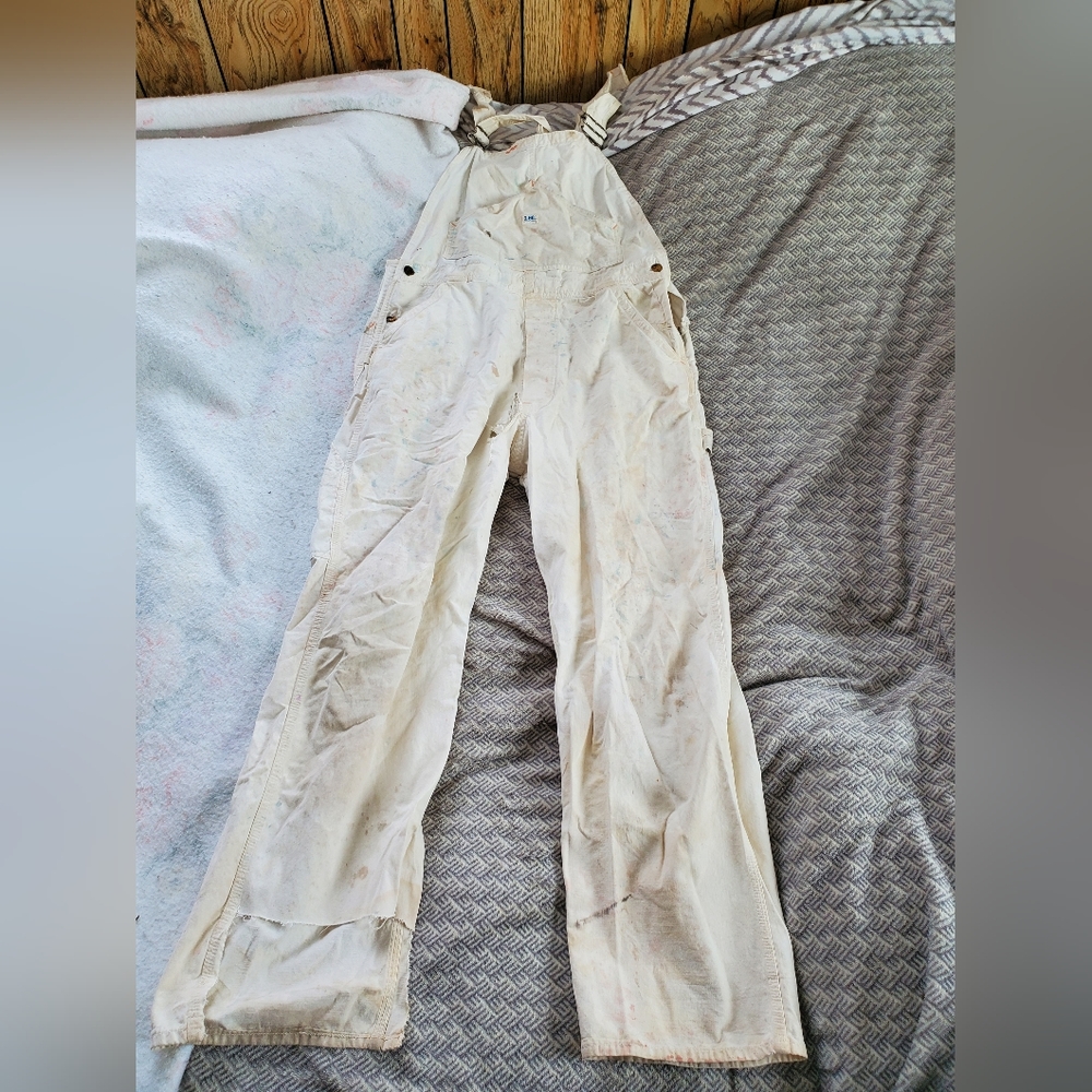 Lee Painter Bibs, Authentic Distressed 1960's/197… - image 2